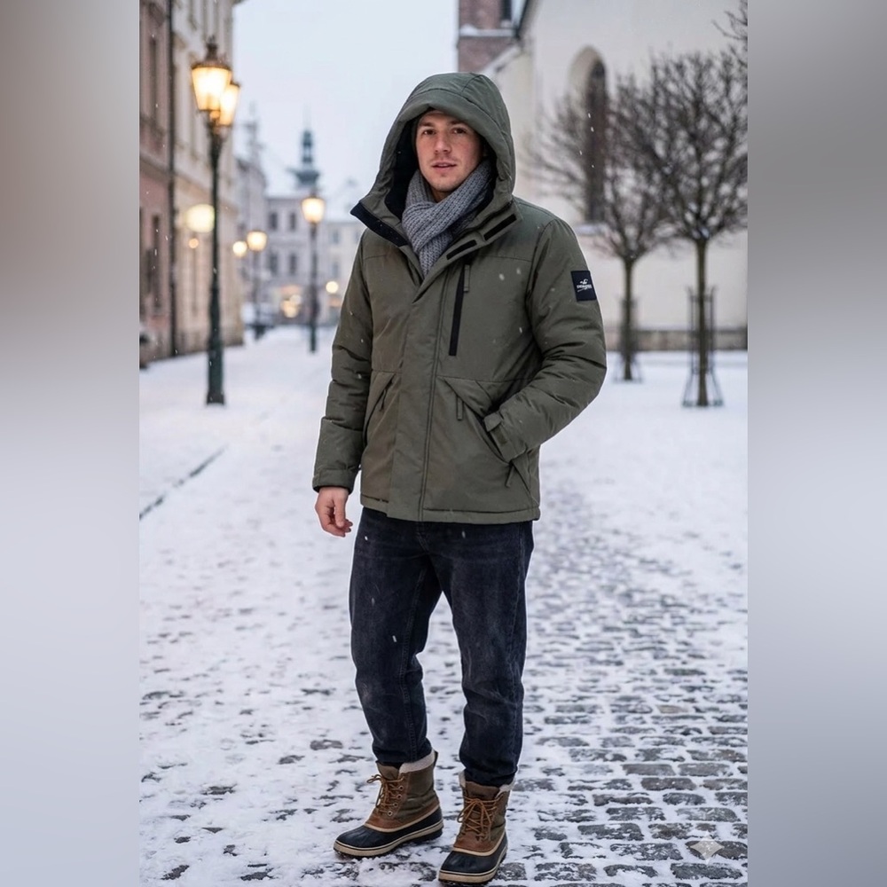 Hollister men’s HOLLISTER'S PUFFER COLLECTION OLIVE GREEN JACKET SIZE MED